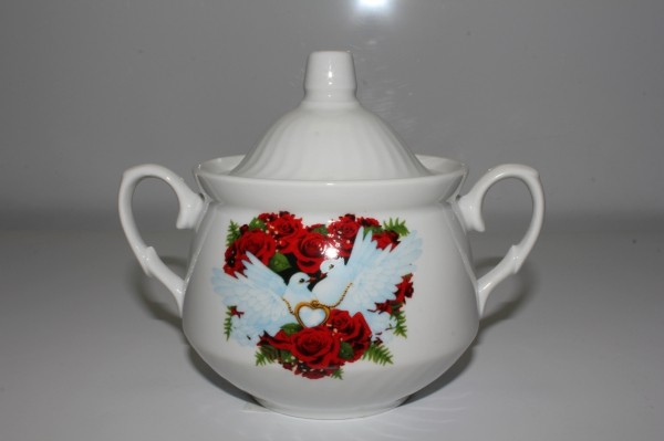 ф0979 Сахарница 450 см3 "кирмаш","Любовь и голуби"