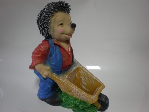 1255919 Садовая фигура "Ёж с тележкой" 37*21*44 см