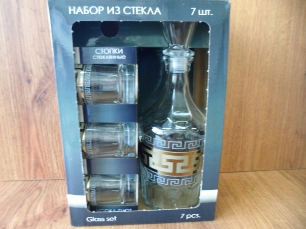 GE03-1160/837 Набор графин+6 стопок "Греческий уз"