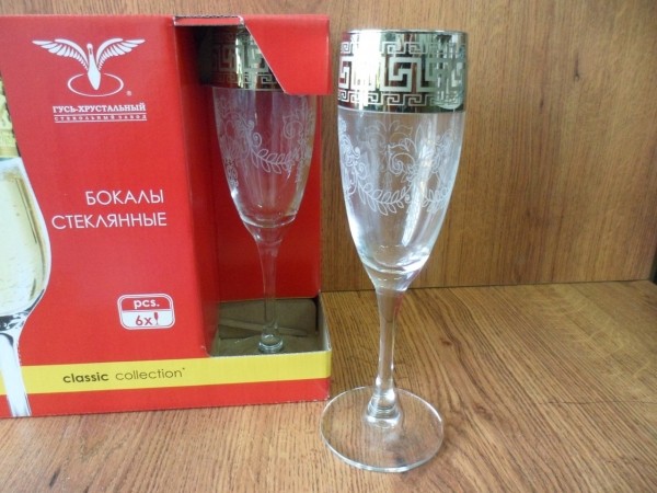 GE63-1687 Набор 6 бокалов д.шамп. с рис.  Барокко