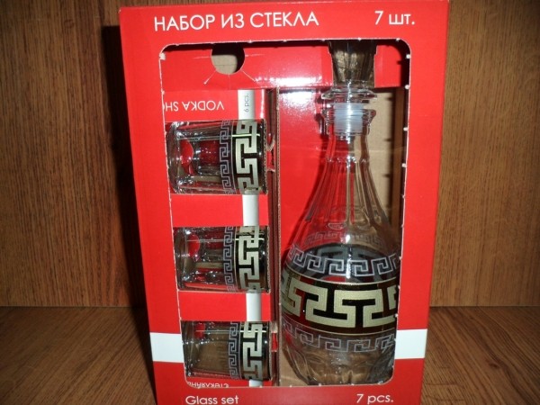 GE03-1161/837 Набор графин+6 стопок "Греческий уз"