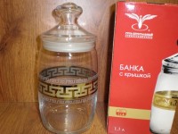 GE03-425 Банка  Чешни  1 шт.  Греческий узор